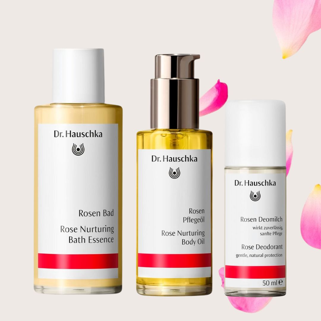Rose Nurturing Bath Ritual – Essence, Body Oil & Deodorant Bundle